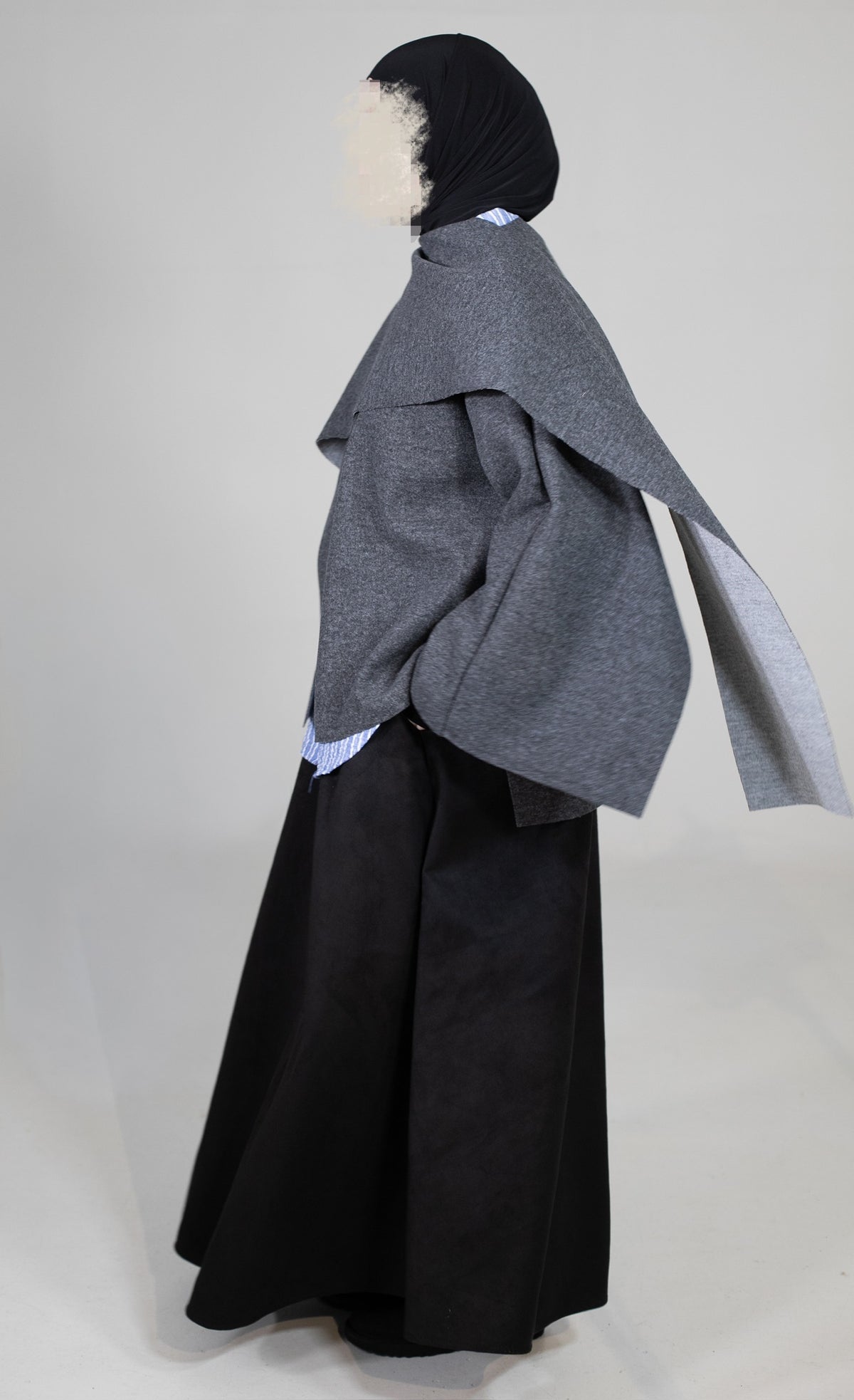 Cape mit angenähtem Schal Montecarlo