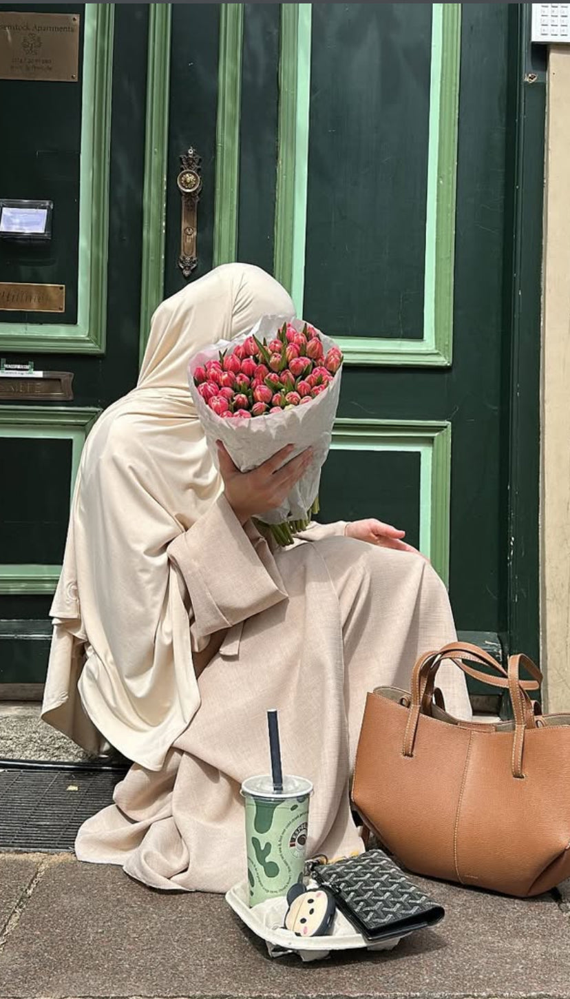 Leinenoptik Jeans Kleid - Sara