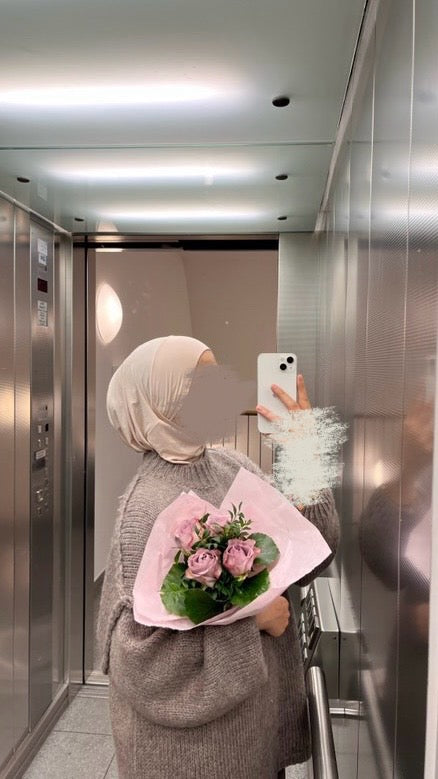 Jersey Mini Khimar - Leinenbeige