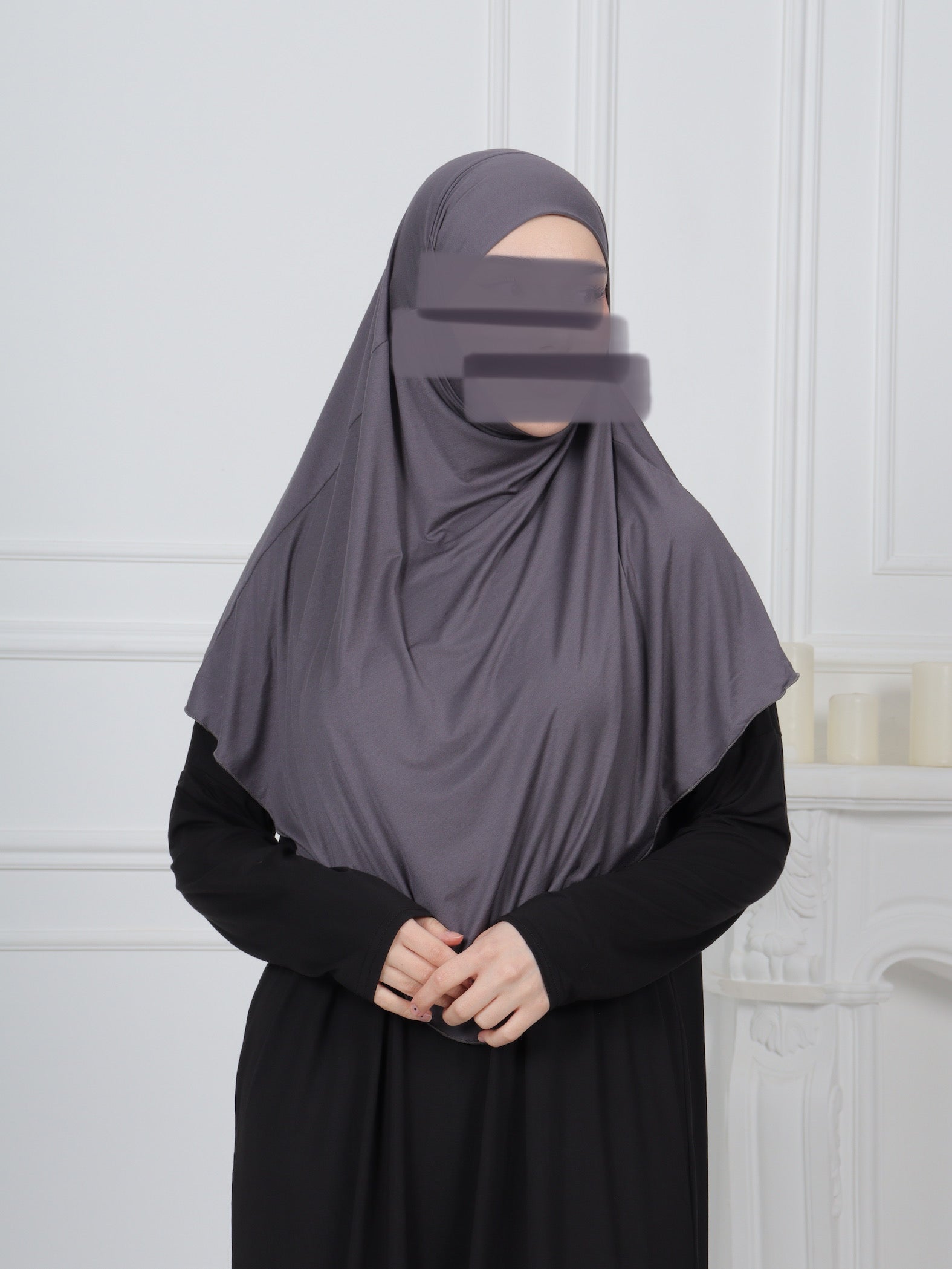 Jersey Mini Khimar - Dunkelgrau