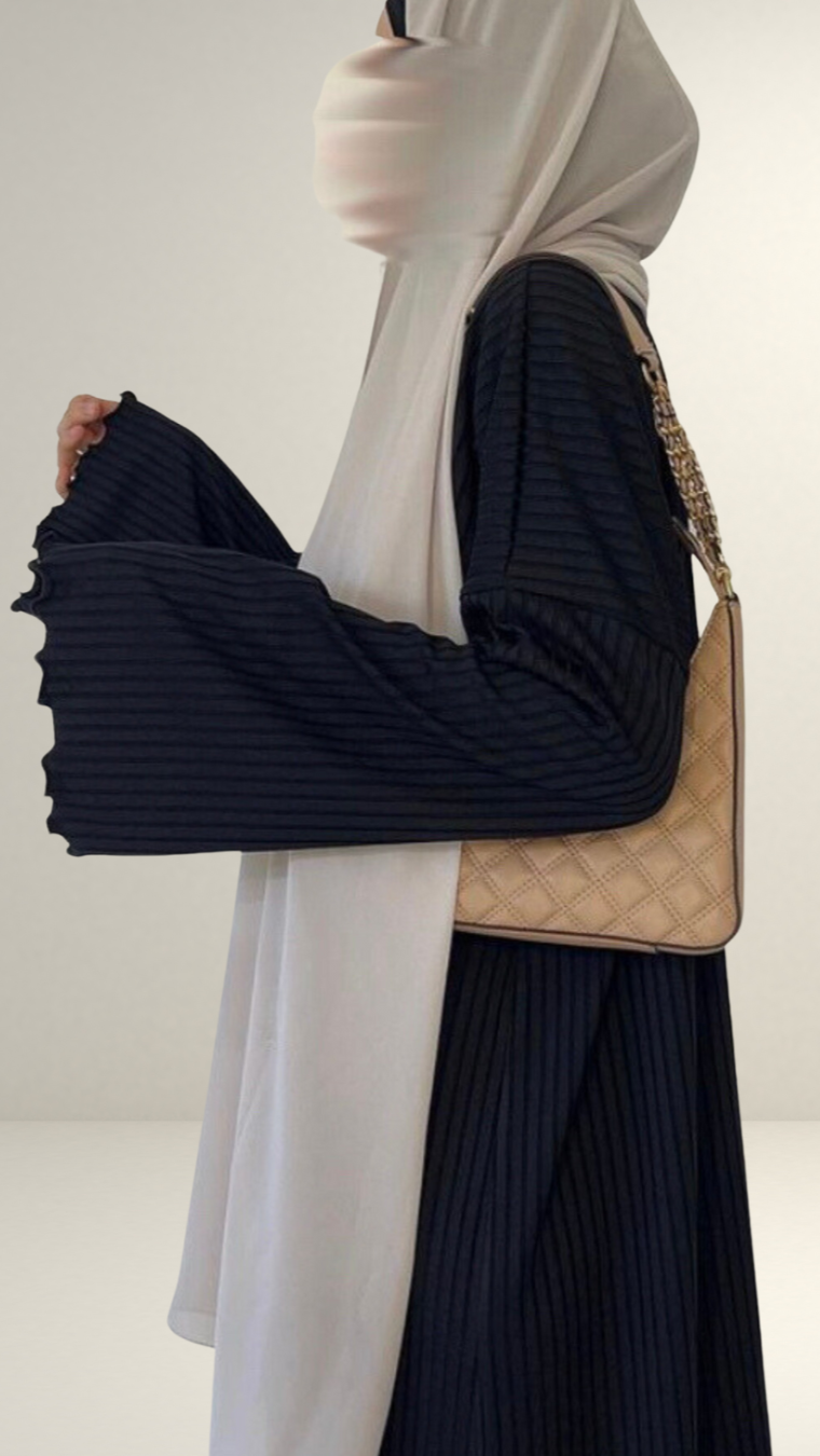 Rippkleid - Schwarz.