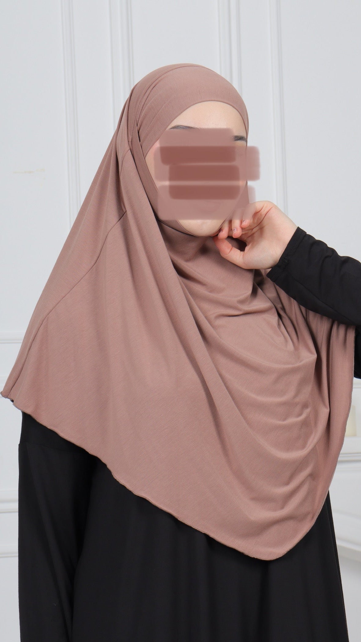 Jersey Mini Khimar - Hazelnut