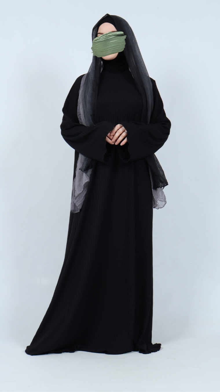 Rippkleid - Schwarz.