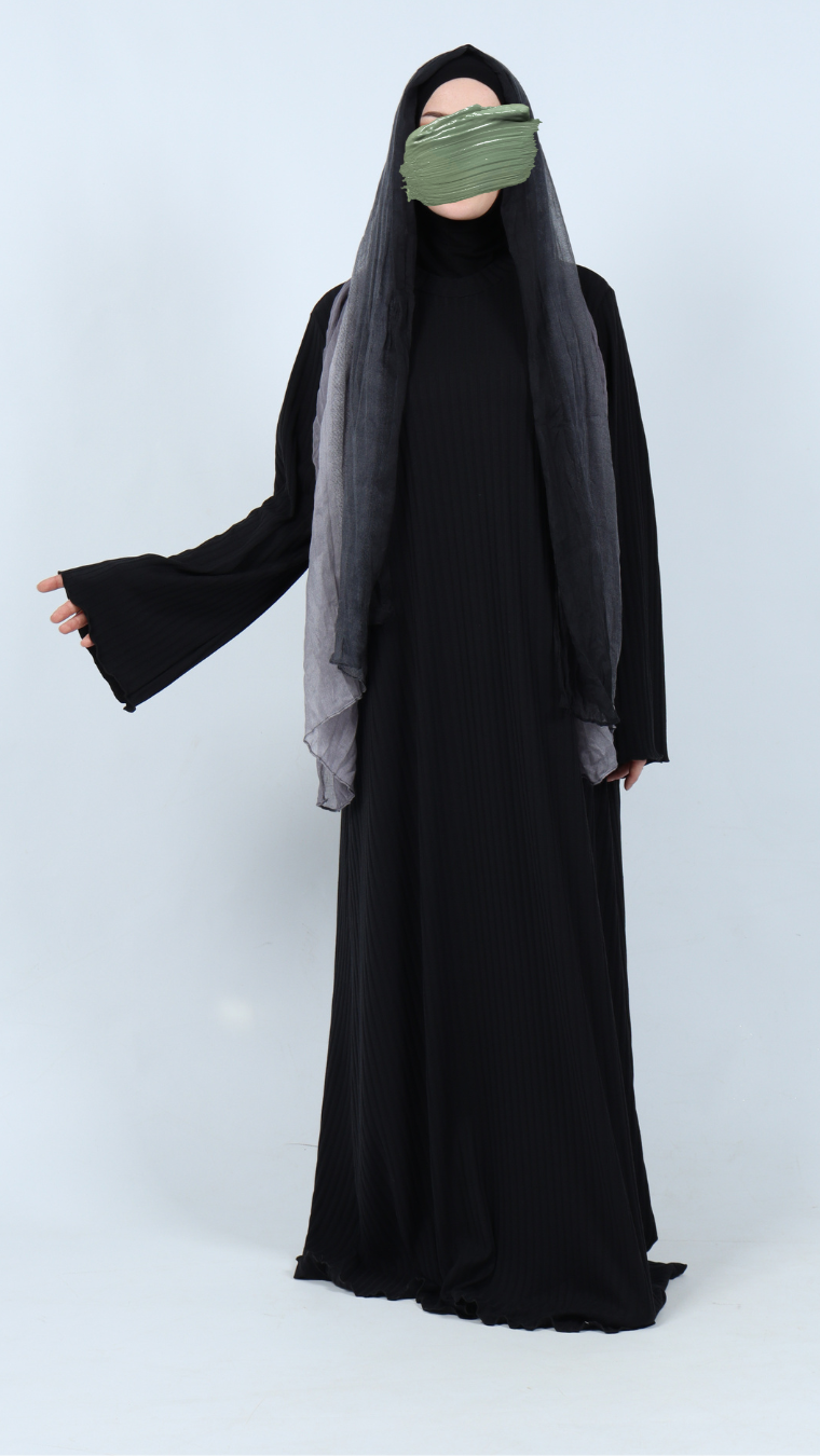Rippkleid - Schwarz.