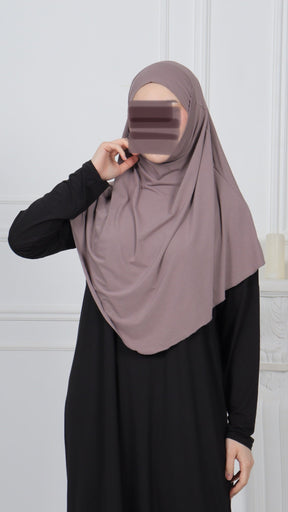 Jersey Mini Khimar - Dark Taupe