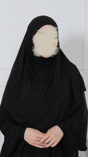 Jersey Mini Khimar - Schwarz