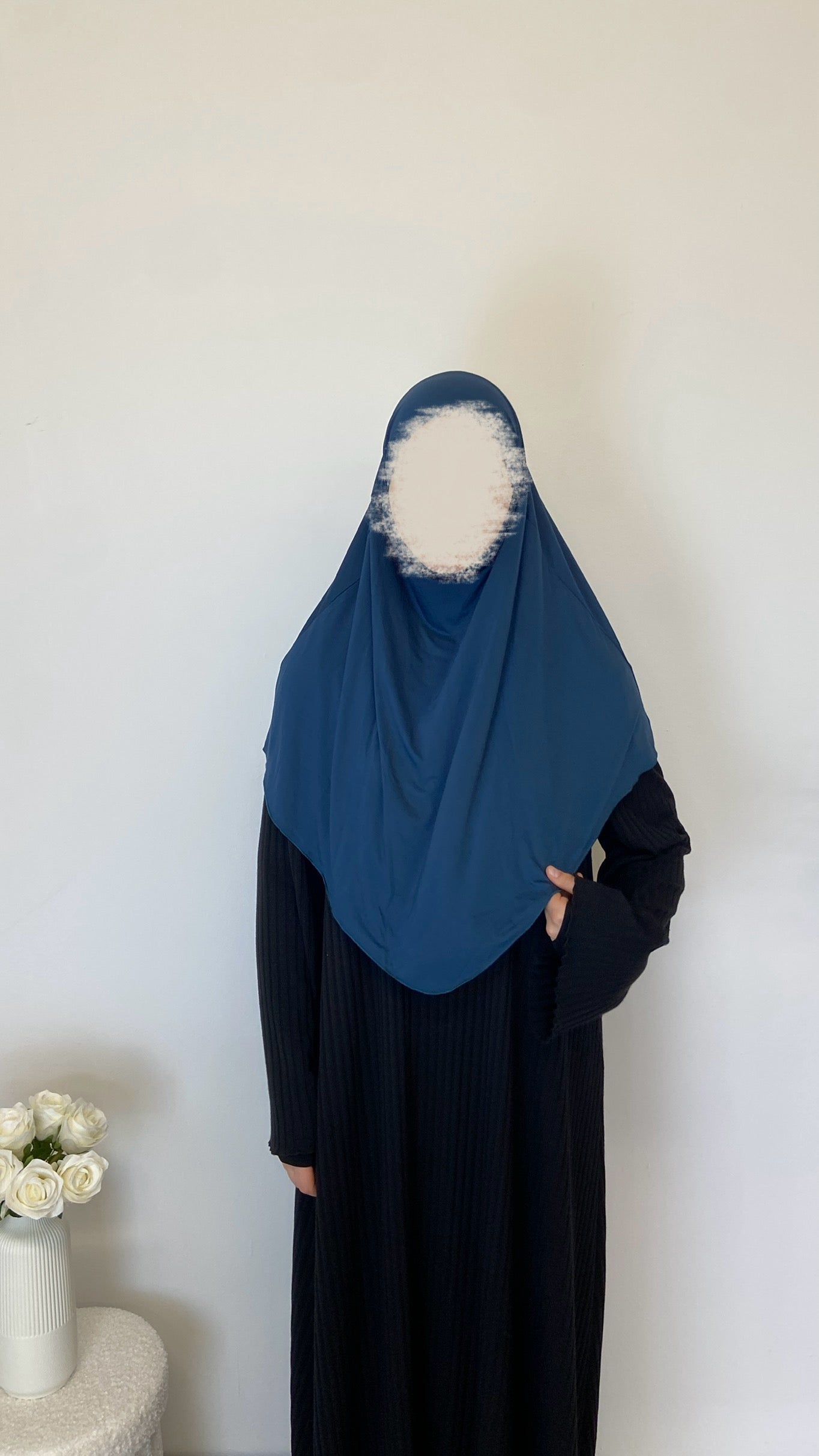 Jersey Mini Khimar - Petrol Blue