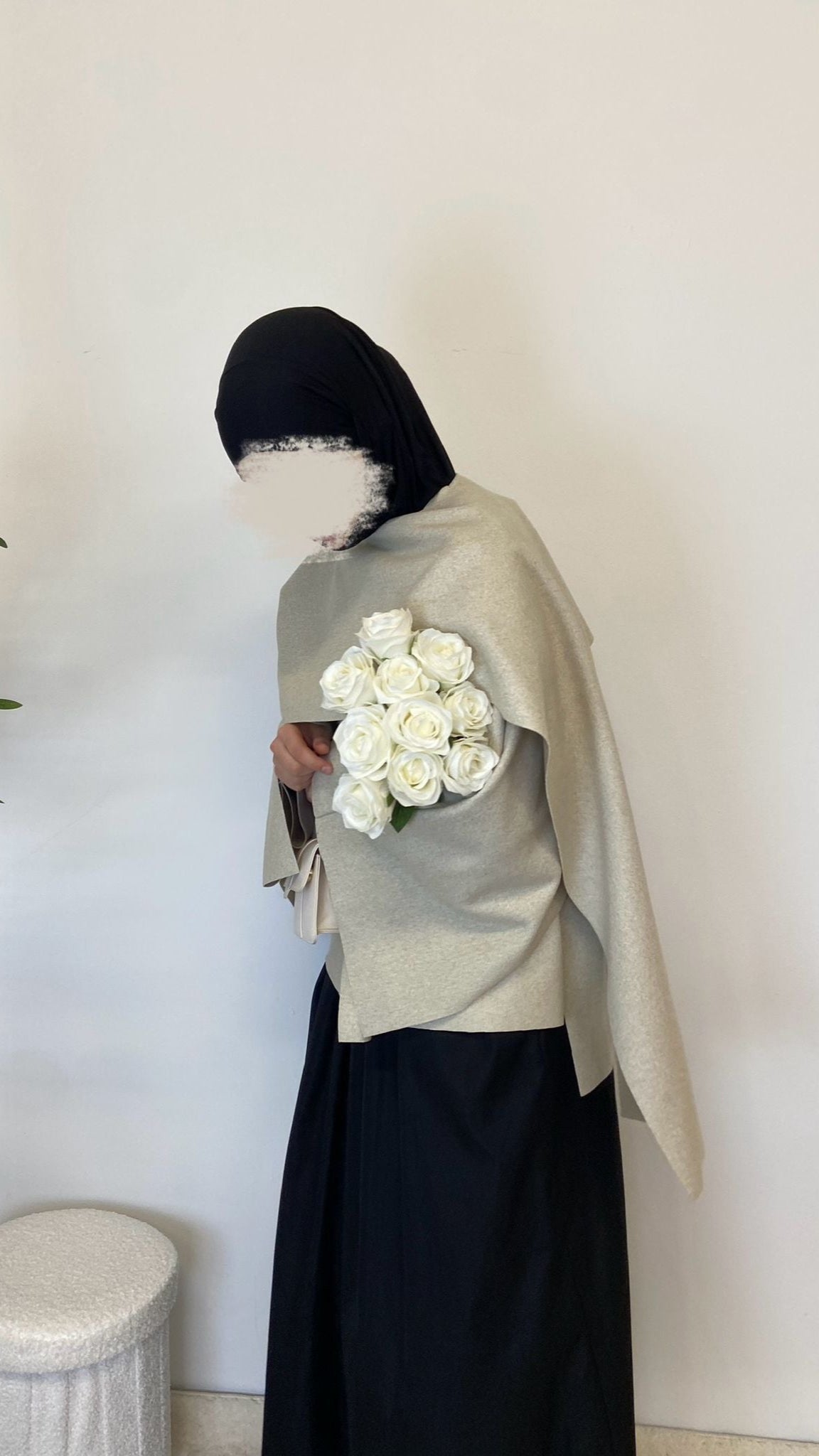 Cape mit angenähtem Schal Montecarlo