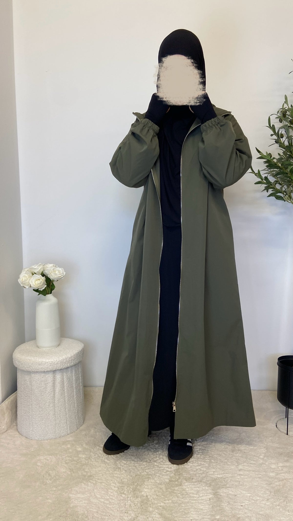 Sportliche Maxi Jacke  mit Kapuze
