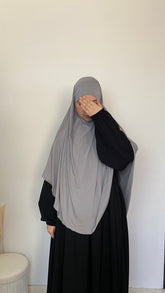 Jersey Midi Khimar 👑 - Light gray
