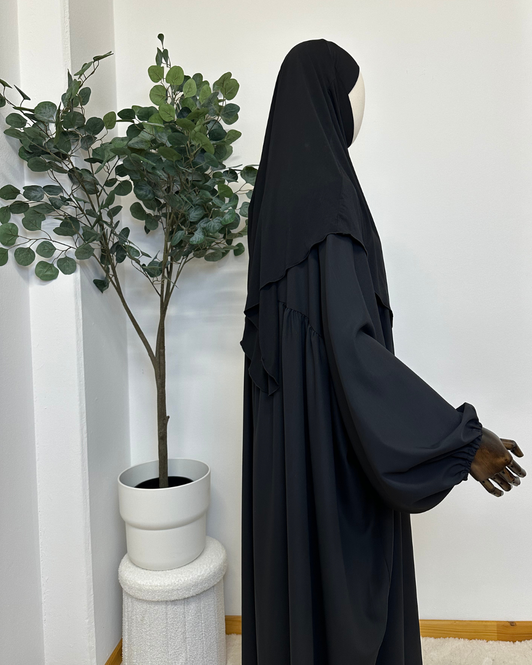 Medina Balloon Sleeve Abaya - Black