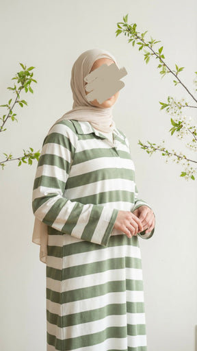 Gestreiftes Polo Maxi Kleid