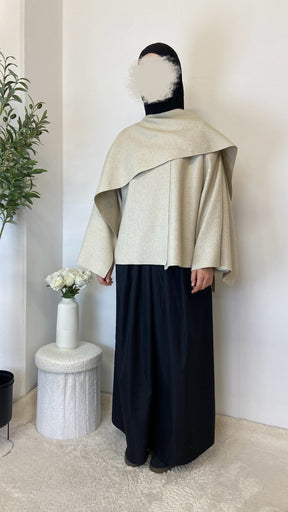 Cape mit angenähtem Schal Montecarlo