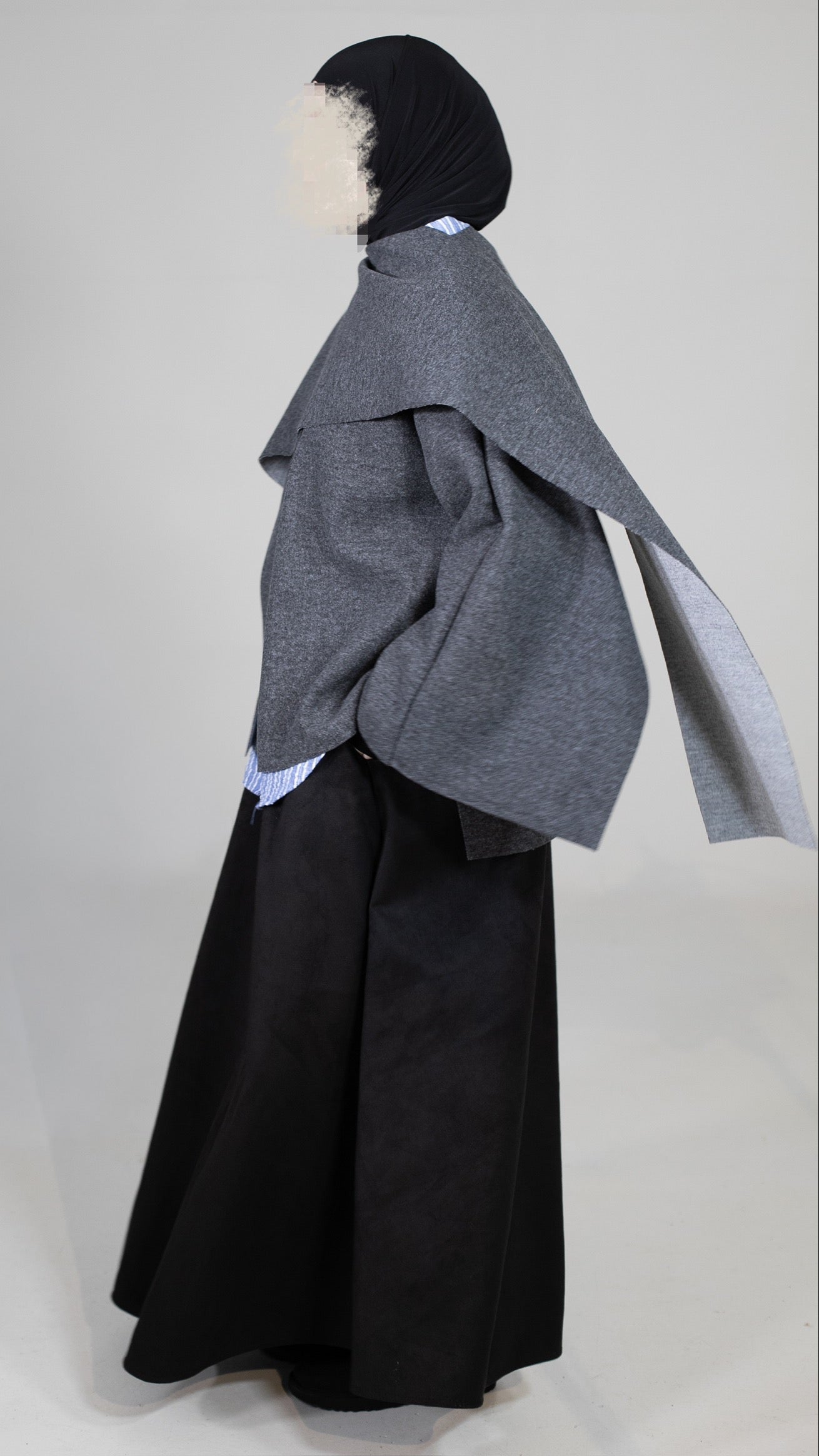 Cape mit angenähtem Schal Montecarlo