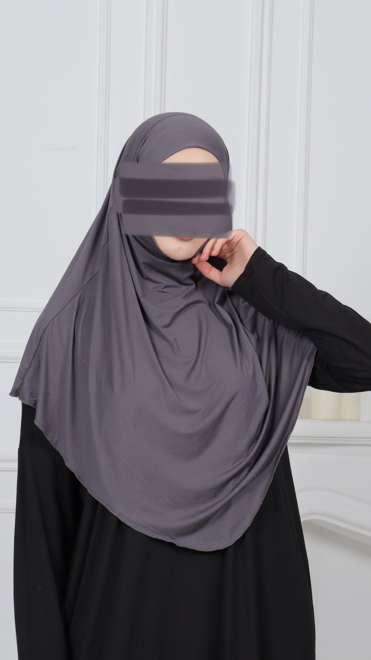 Jersey Mini Khimar - Dunkelgrau