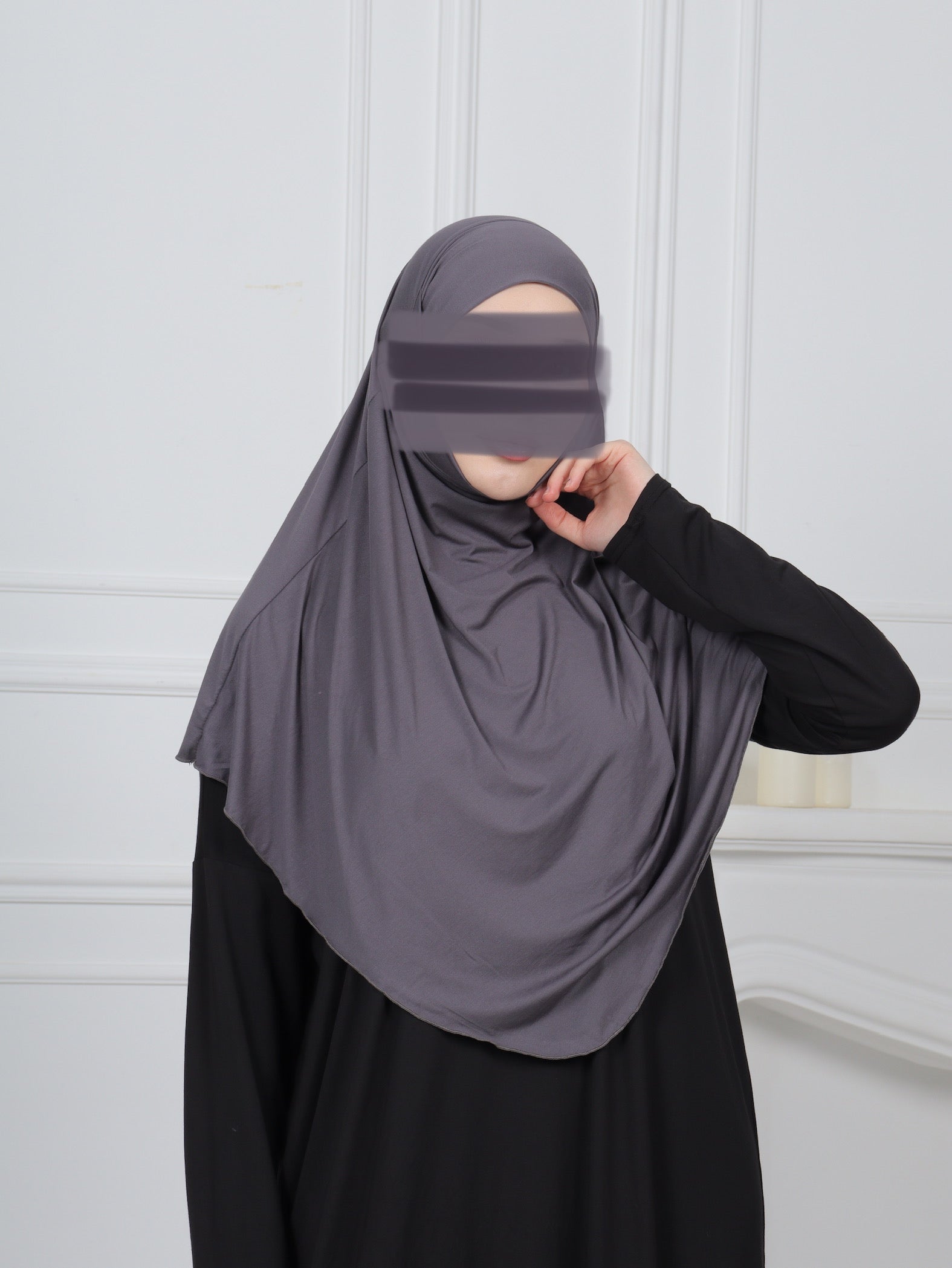 Jersey Mini Khimar - Dark Gray