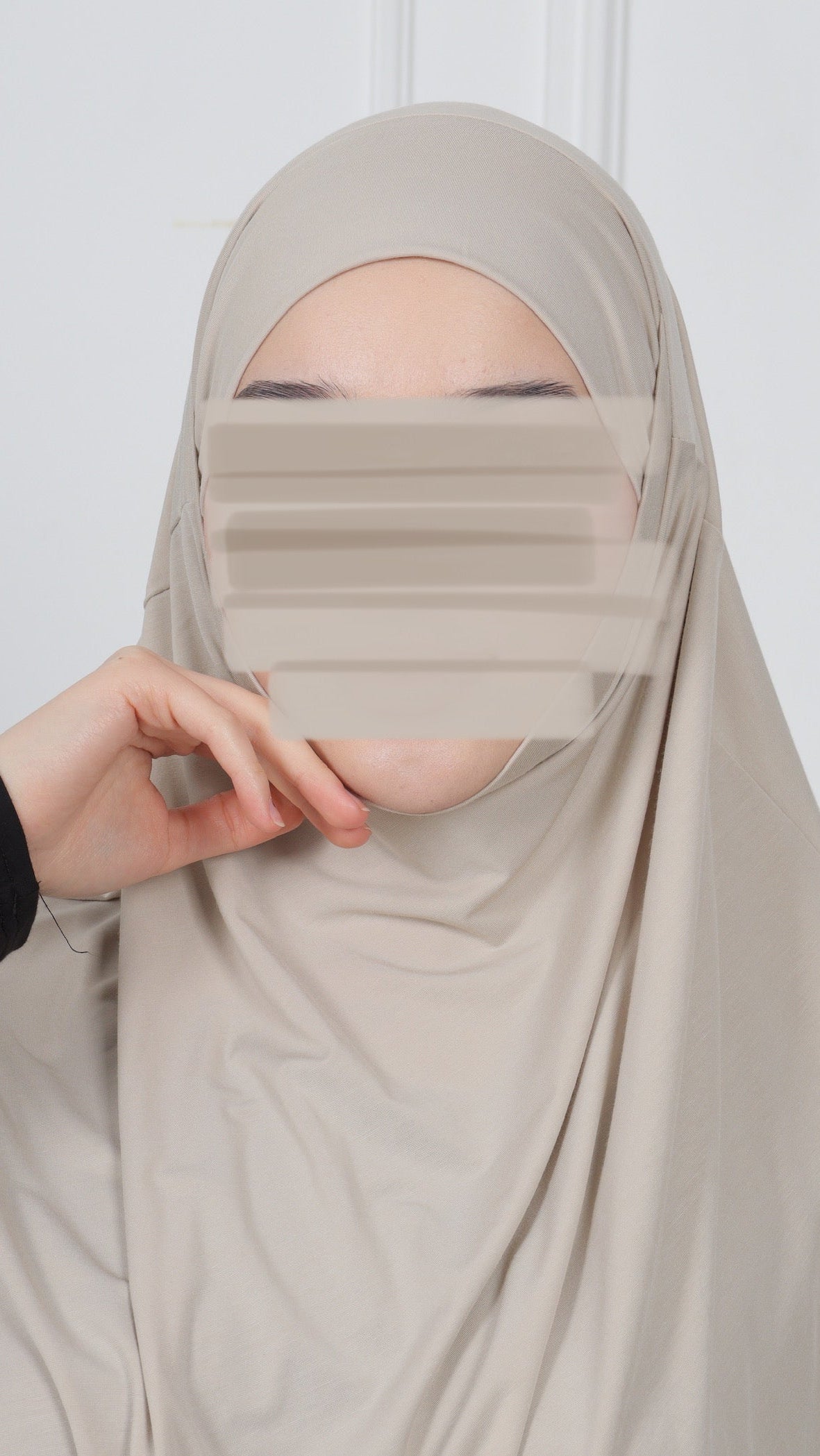 Jersey Mini Khimar - Marmor Creme