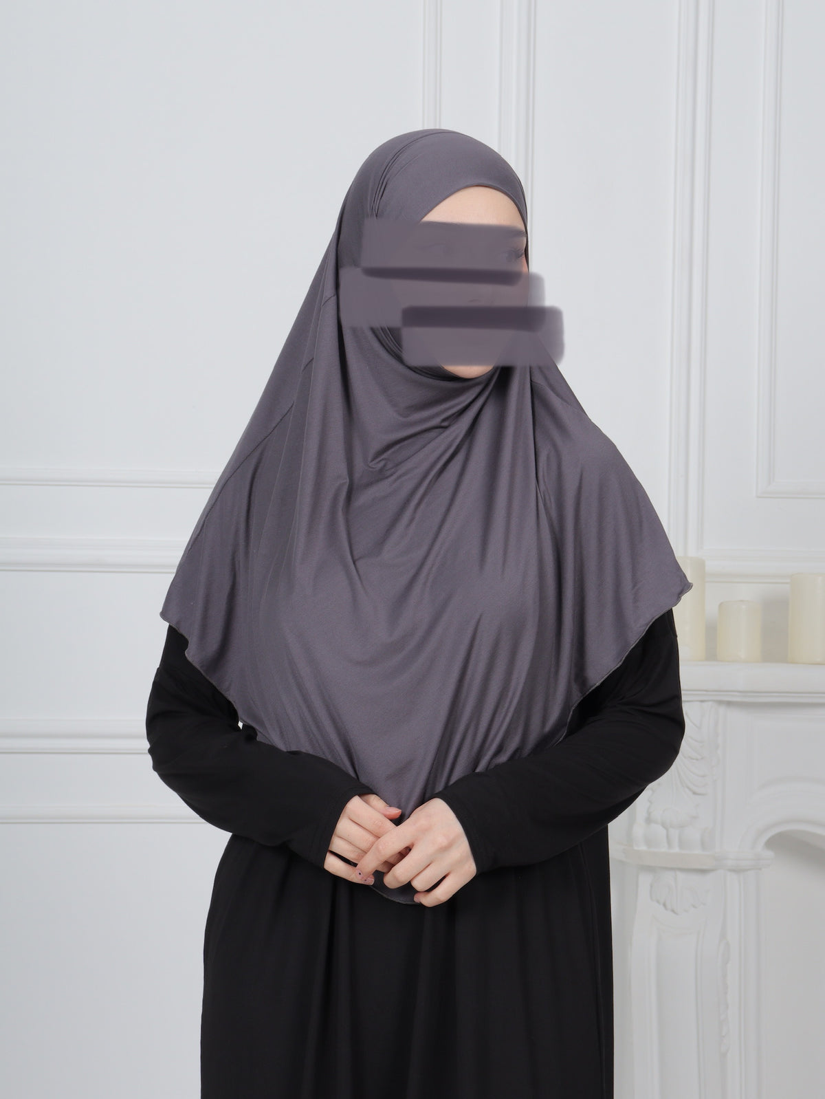 Jersey Mini Khimar - Dark Gray