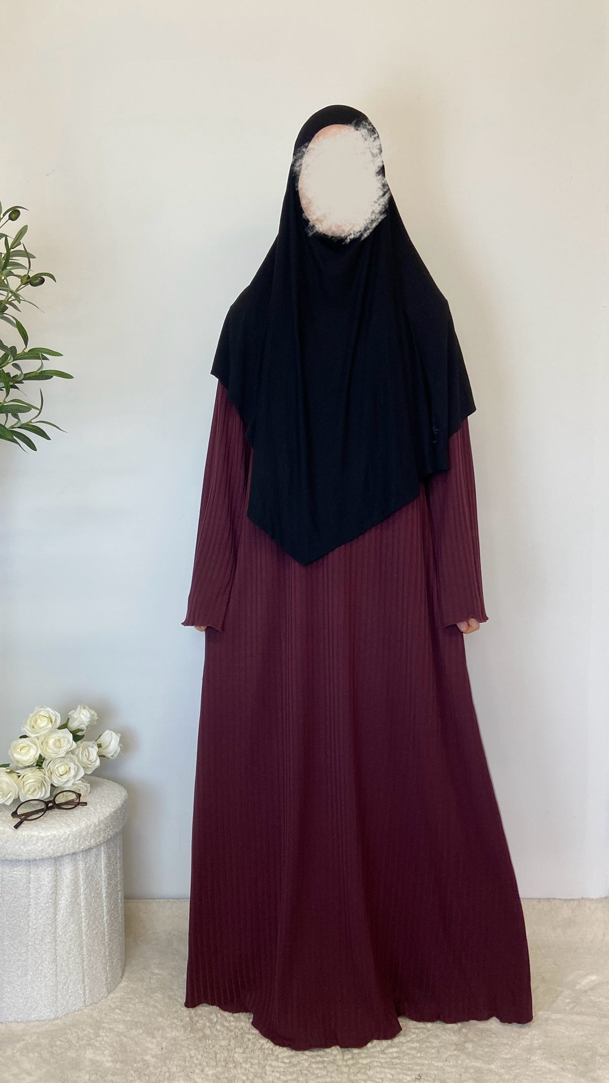 Rippkleid Bordeux