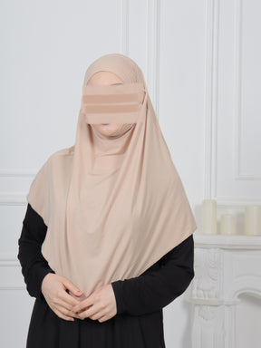 Jersey Mini Khimar - Hellbeige