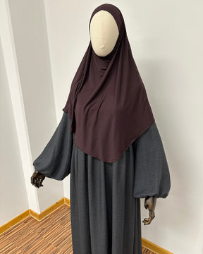 Jersey Mini Khimar - Chocolate Brown