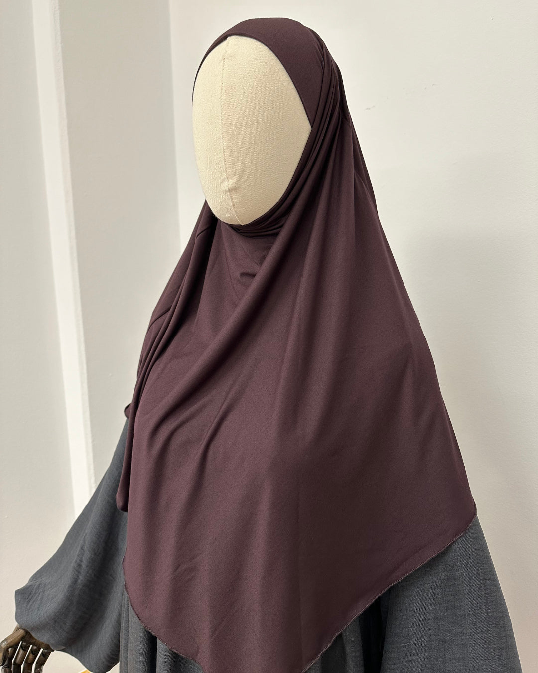 Jersey Mini Khimar - Chocolate Brown