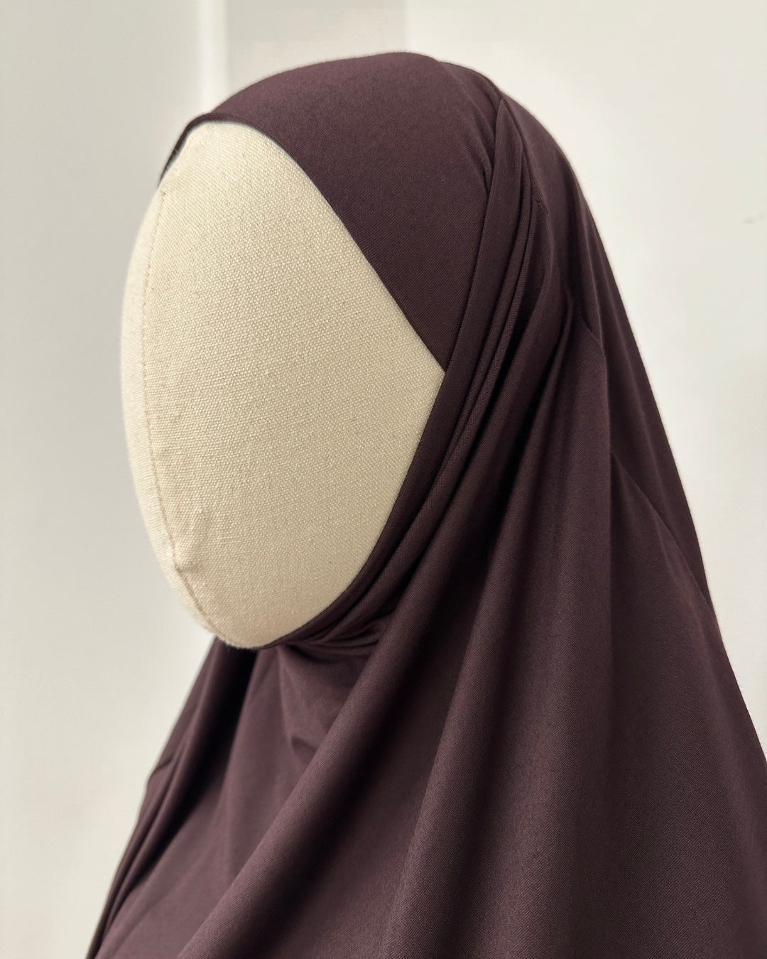 Jersey Mini Khimar - Chocolate Brown