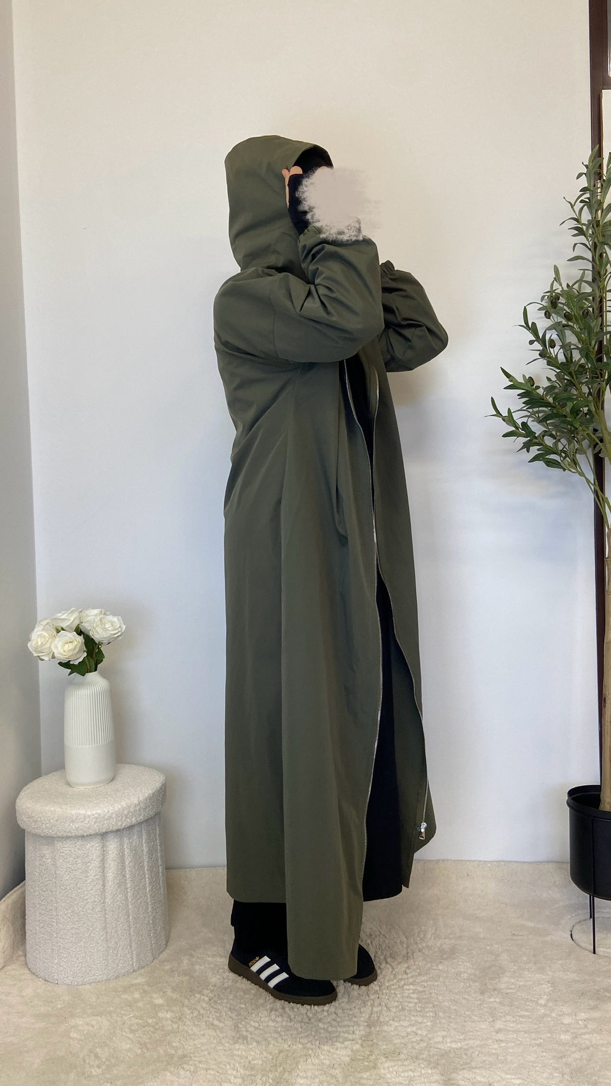 Sportliche Maxi Jacke  mit Kapuze