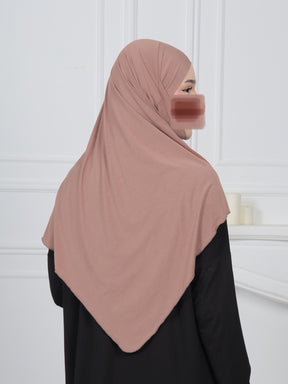 Jersey Mini Khimar - Hazelnut