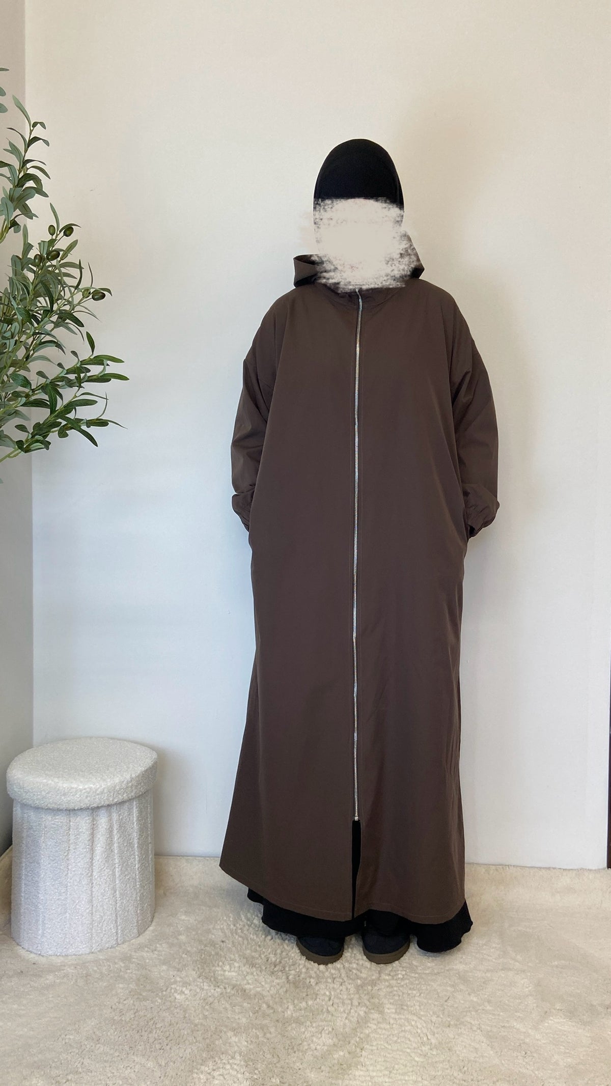 Sportliche Maxi Jacke  mit Kapuze