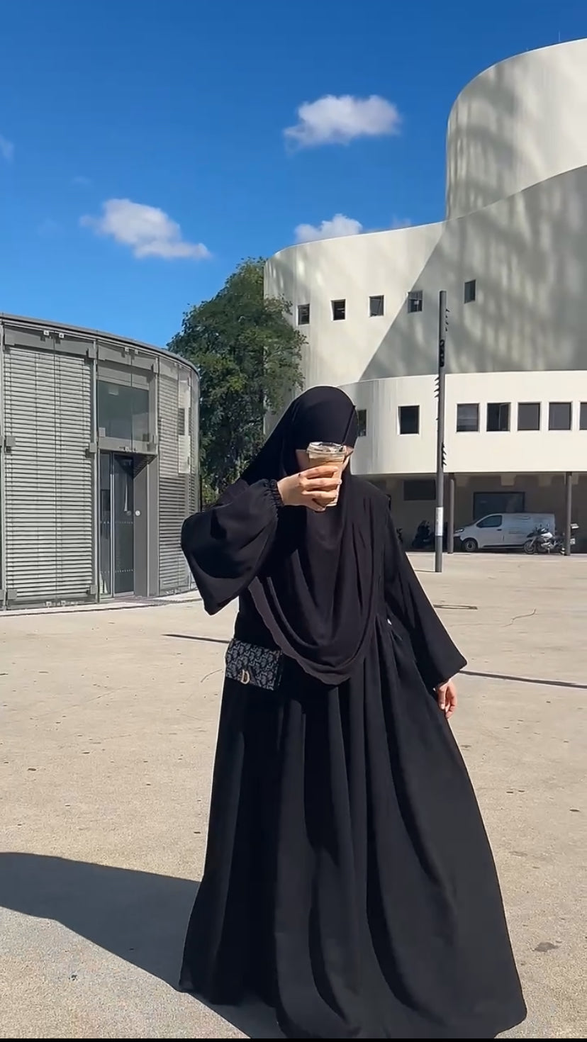Jersey Mini Khimar - Schwarz