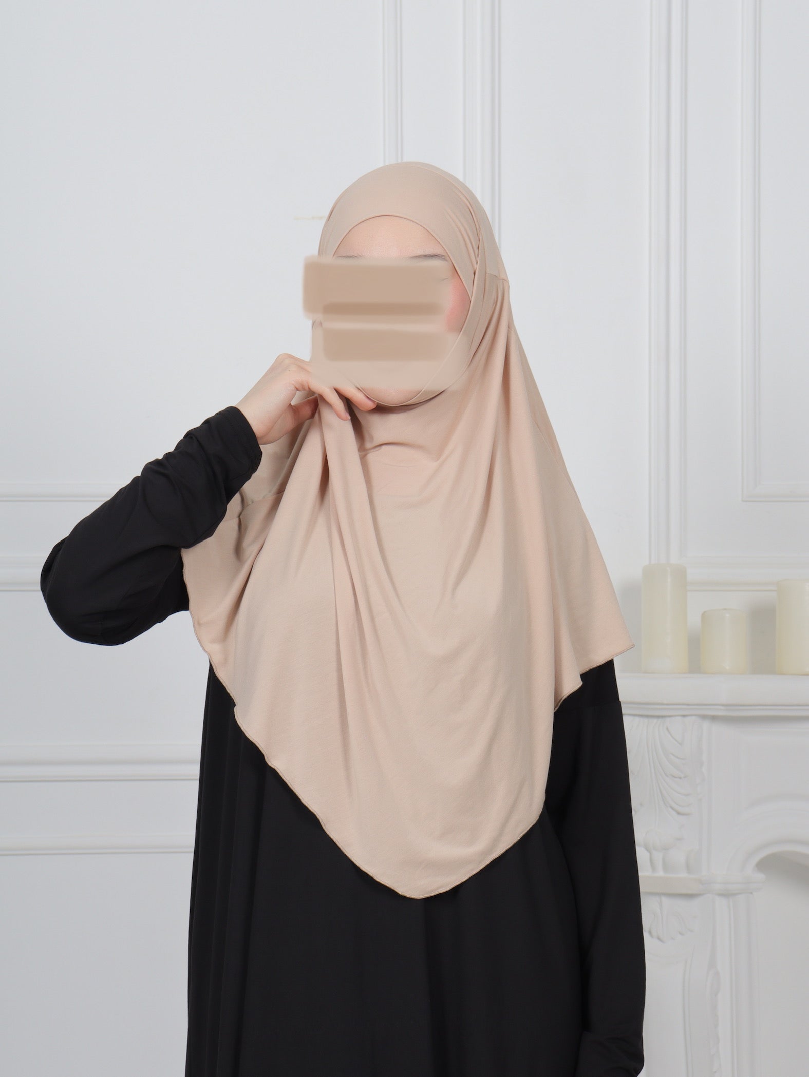 Jersey Mini Khimar - Hellbeige