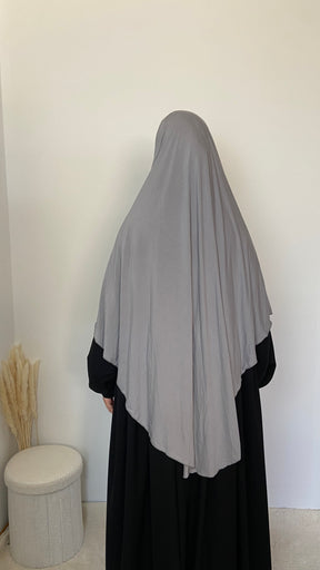 Jersey Midi Khimar 👑 - Light gray