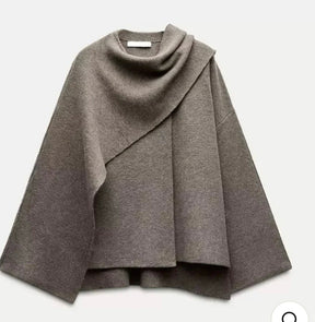 Cape mit angenähtem Schal Montecarlo