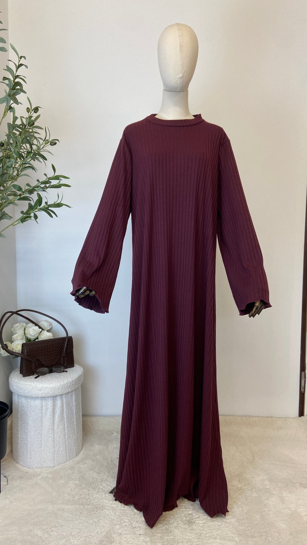 Rippkleid Bordeux