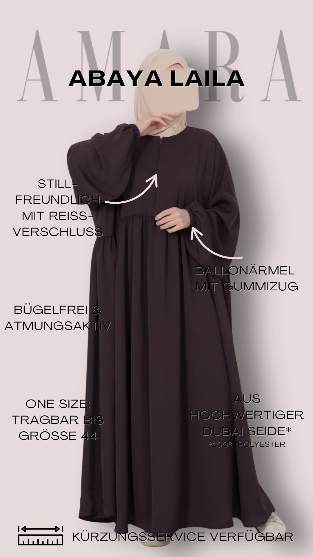 Abaya Laila - Light Braun