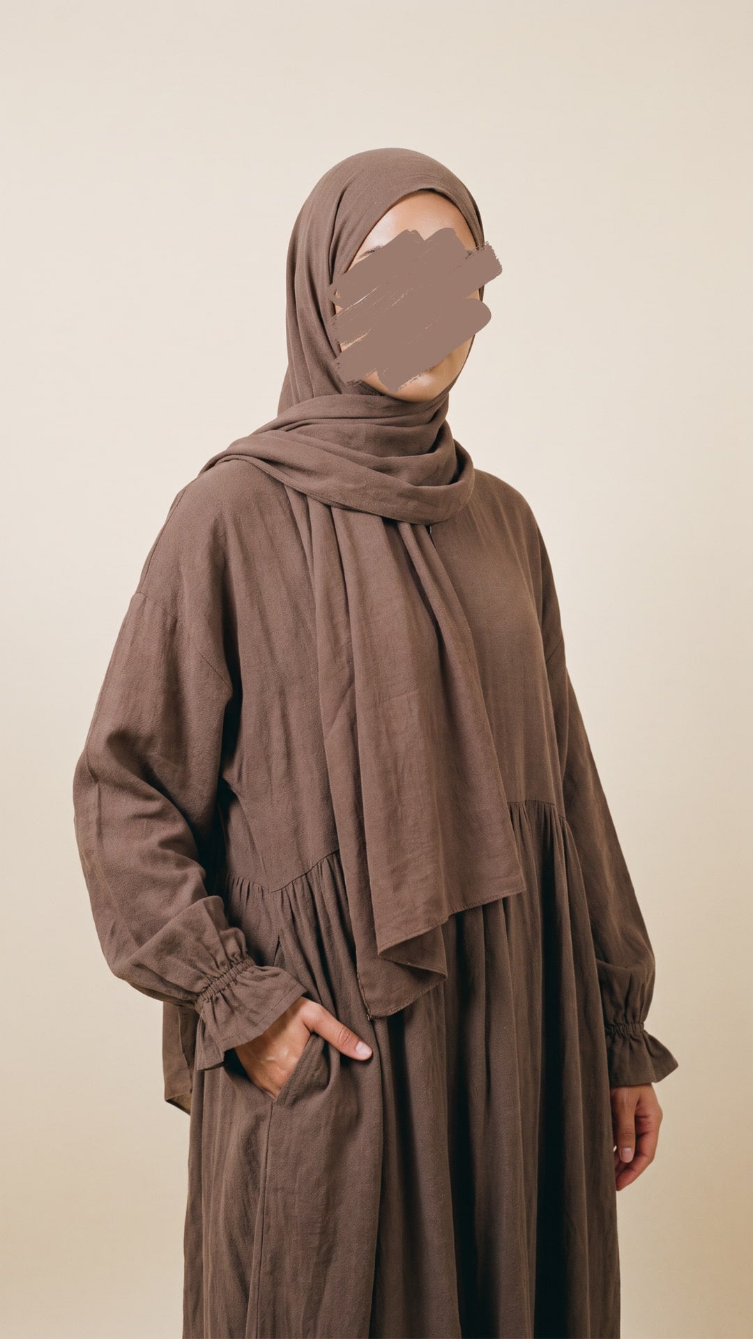 Leinenabaya Maryam - Warm Umber