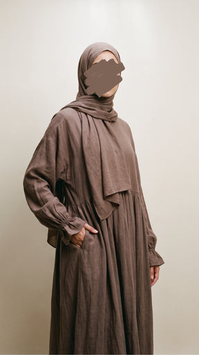 Leinenabaya Maryam - Warm Umber