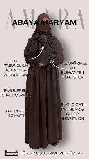 Abaya Maryam - Chocolate Brown