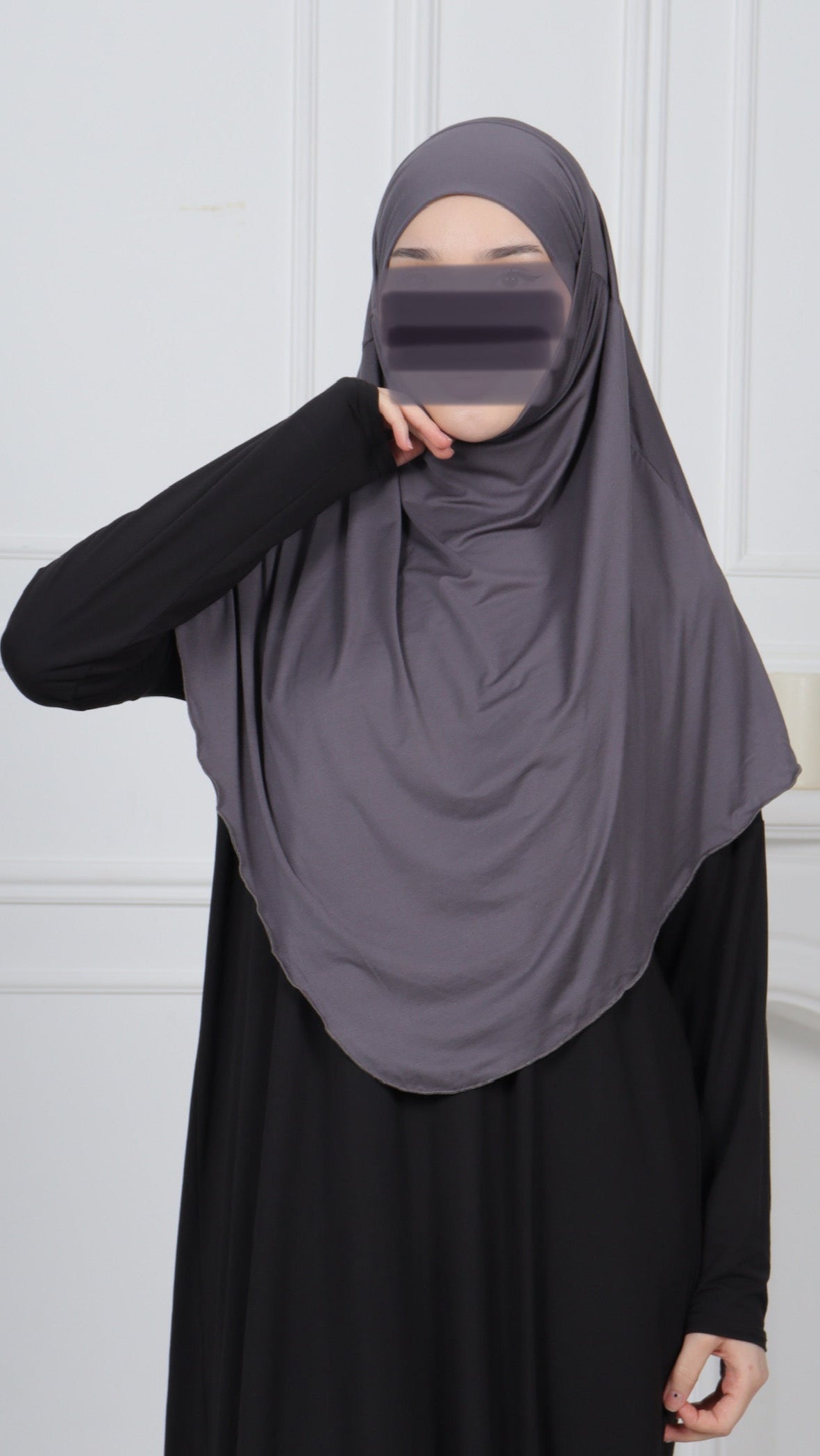 Jersey Mini Khimar - Dark Gray