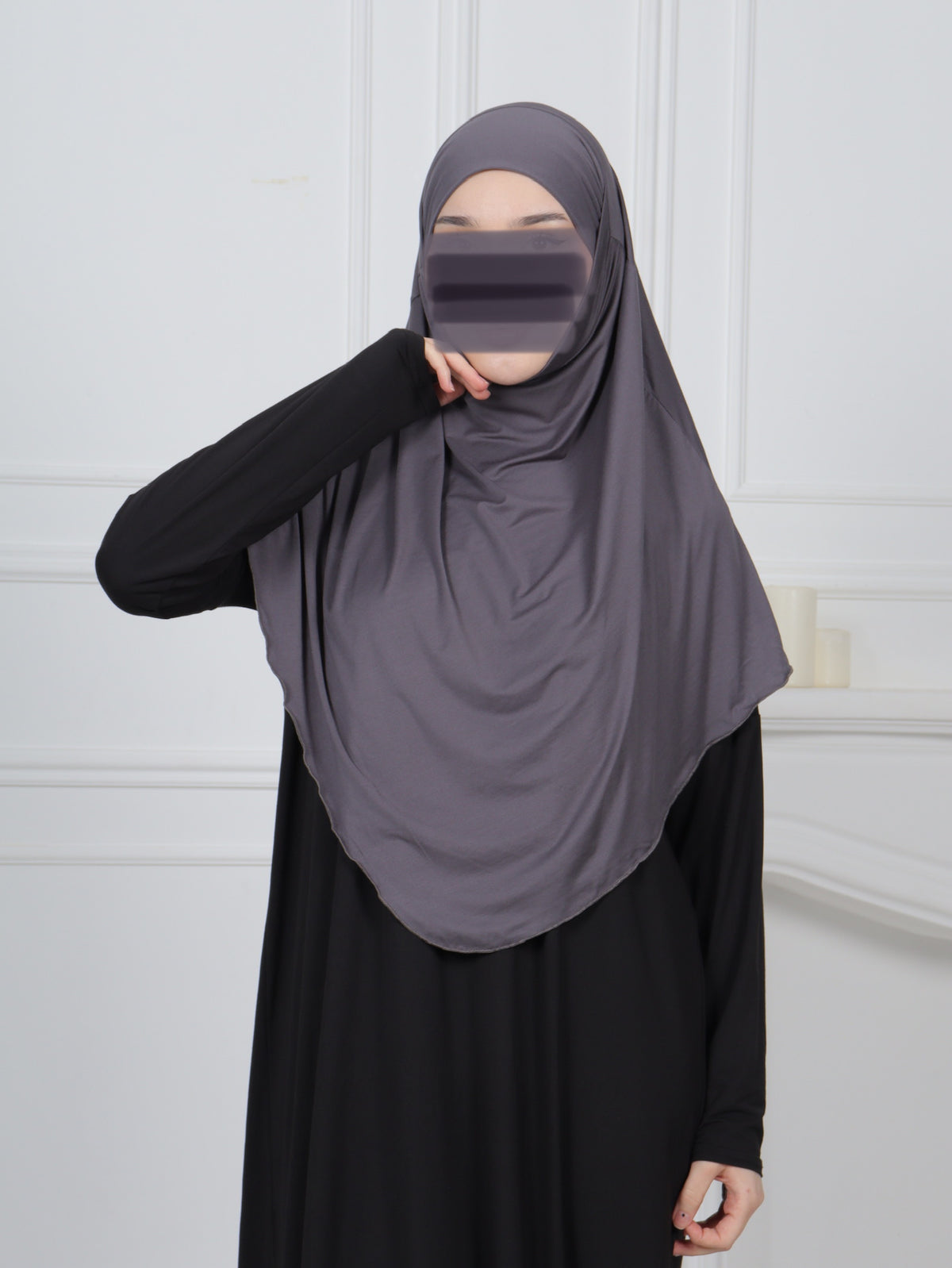 Jersey Mini Khimar - Dunkelgrau