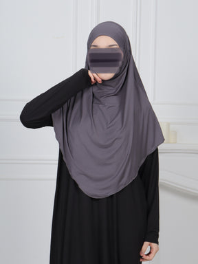 Jersey Mini Khimar - Dark Gray