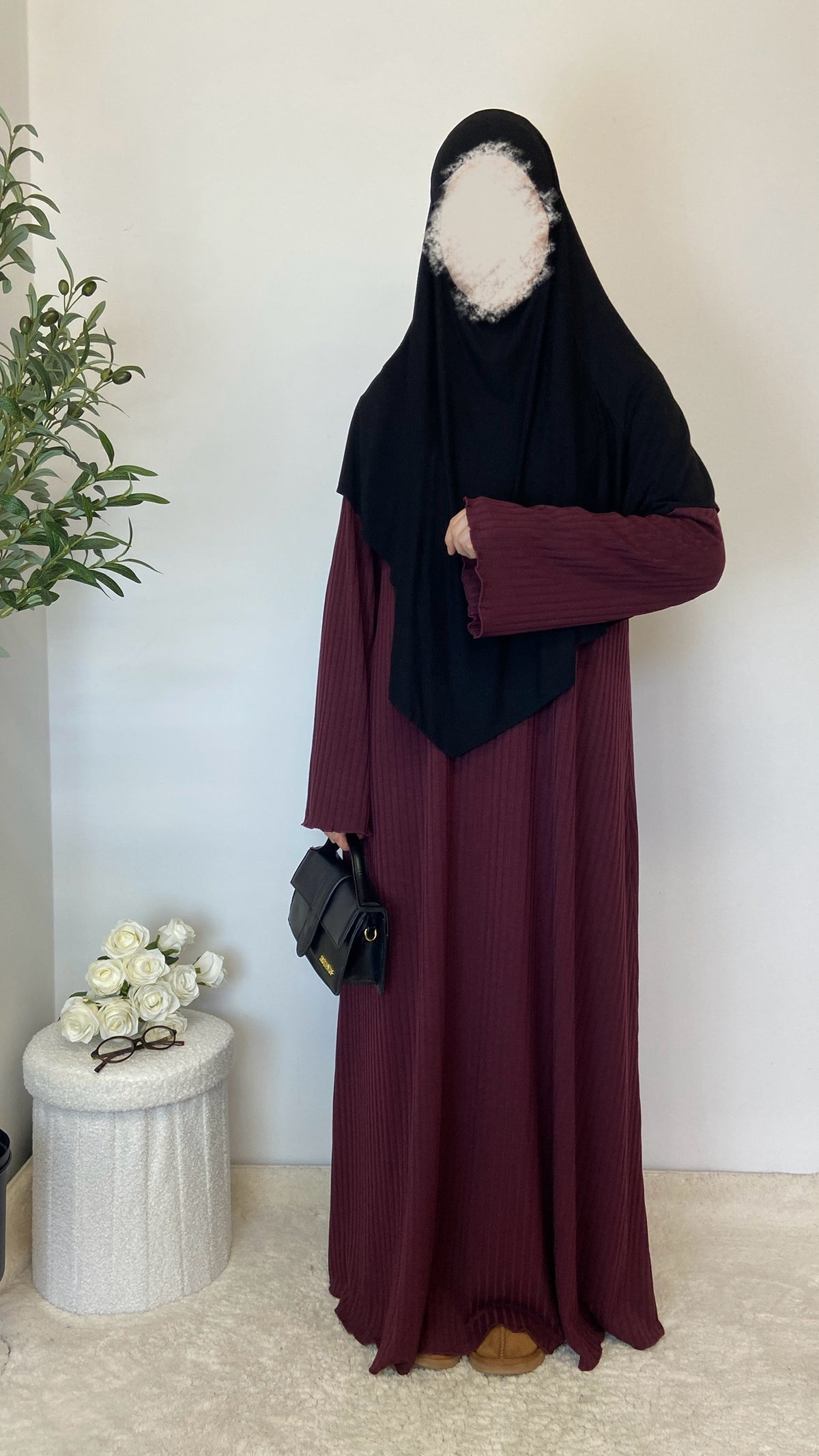 Pre Order Rippkleid Bordeux