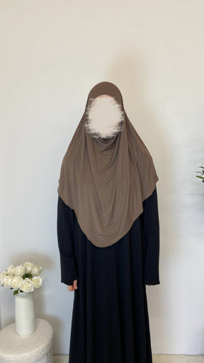 Jersey Mini Khimar - Coffee