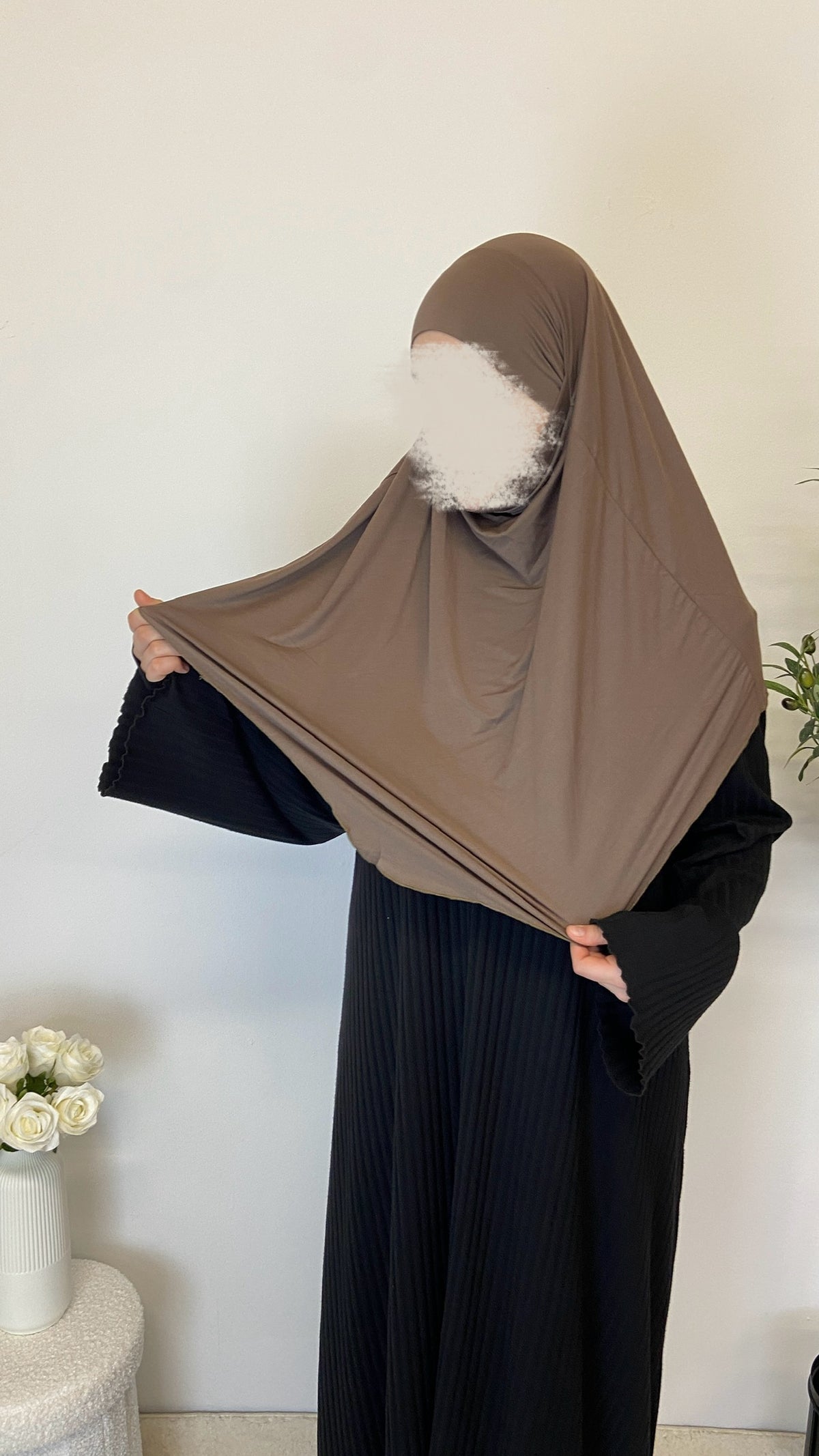 Jersey Mini Khimar - Coffee
