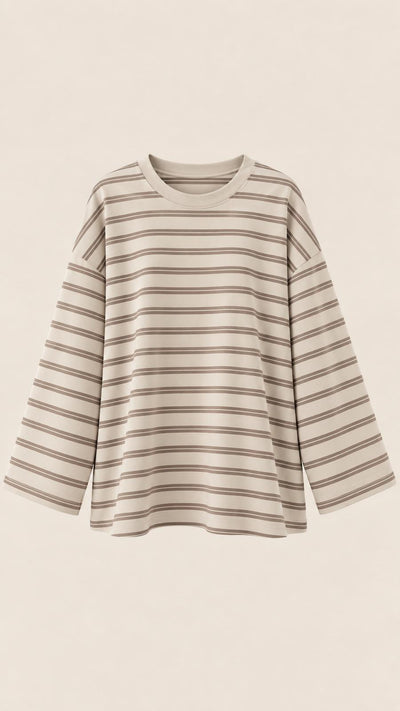 Oversize Longsleeve mit Streifen