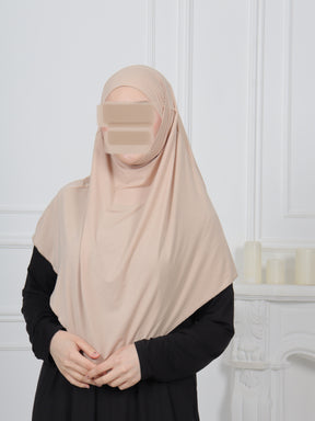 Jersey Mini Khimar - Hellbeige