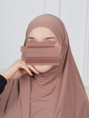 Jersey Mini Khimar - Hazelnut