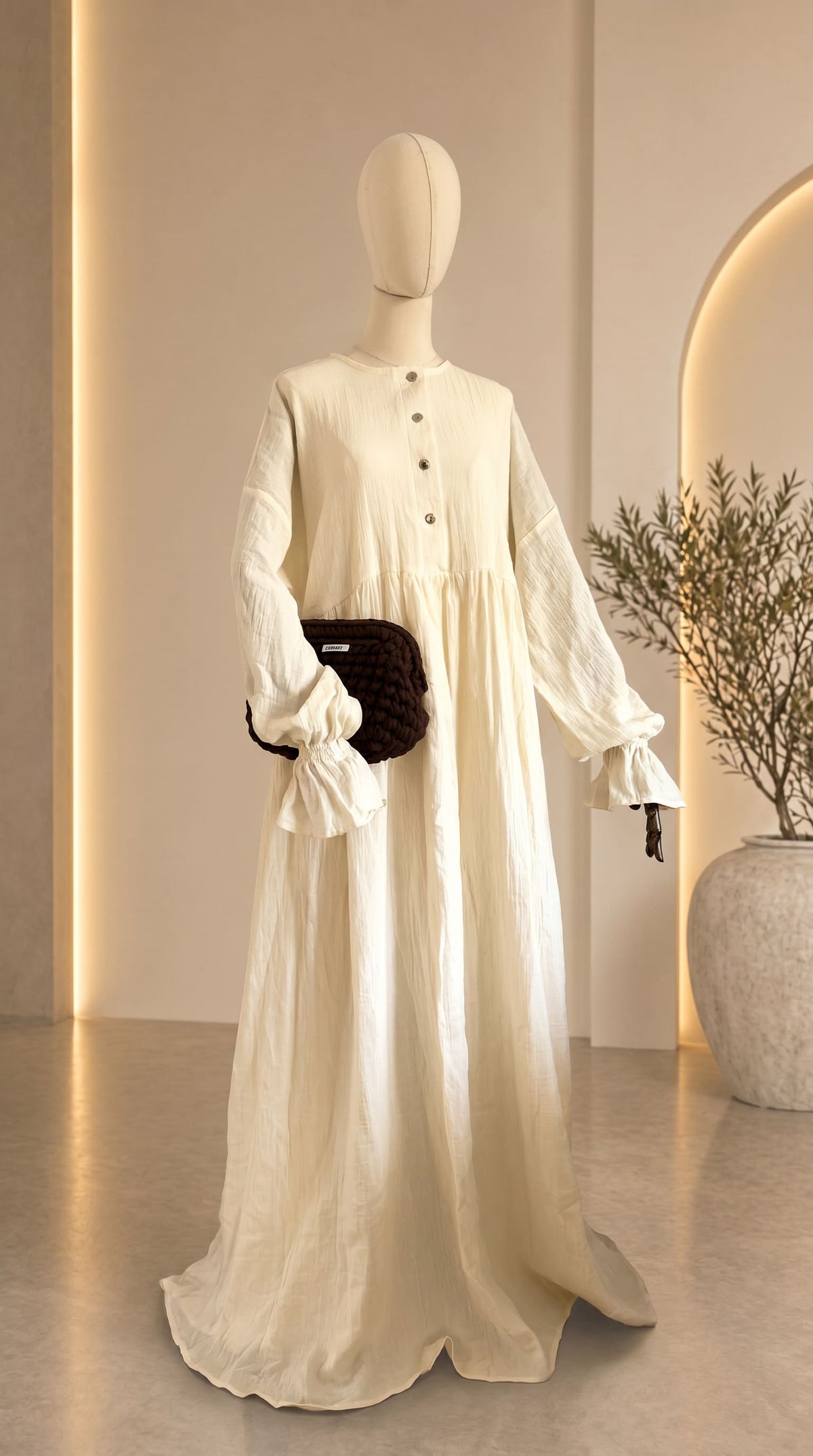 Musselin Abaya Aaliyah Tulpenärmel