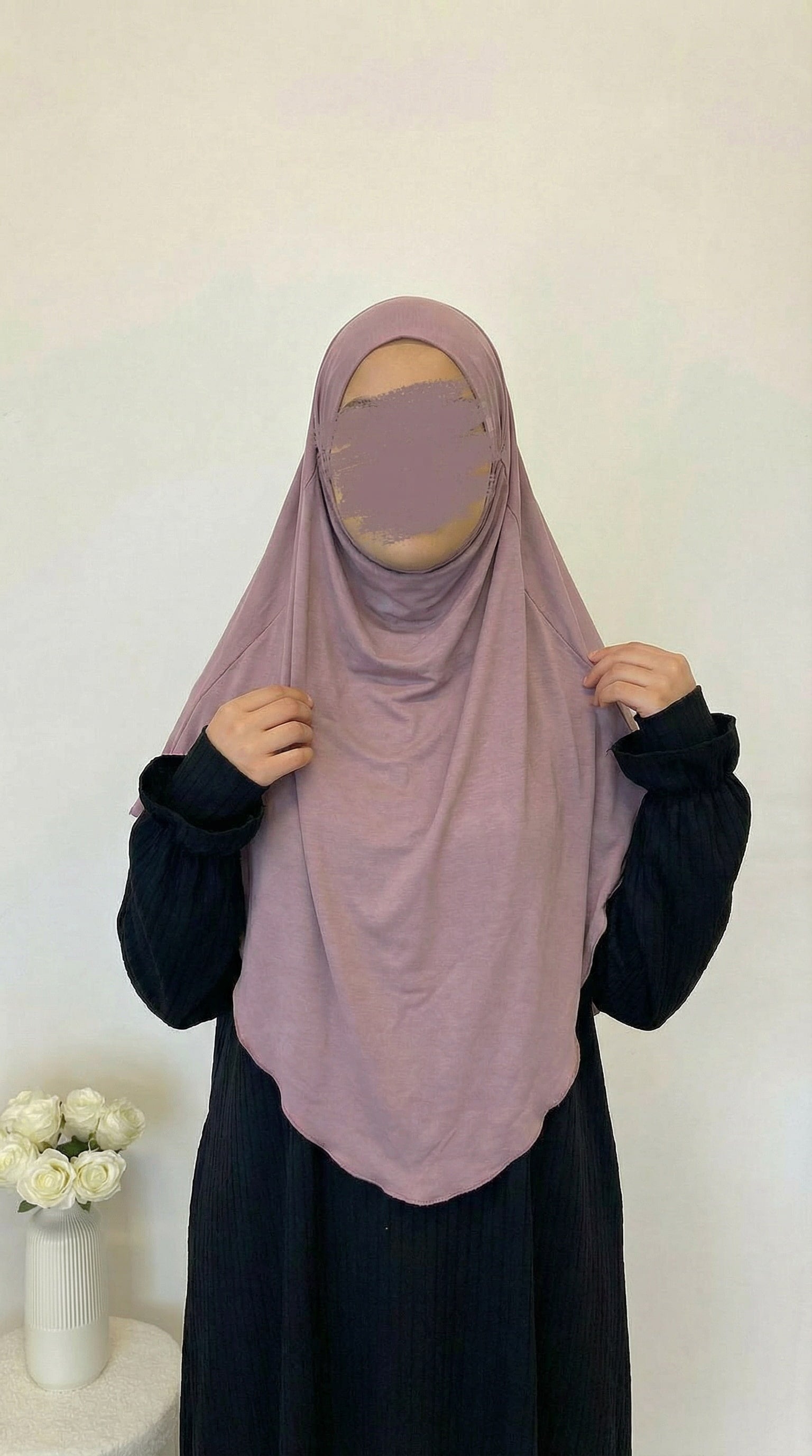 Jersey Mini Khimar - Soft Rose